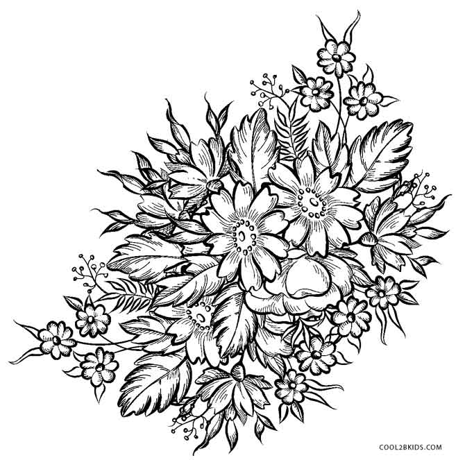 90 Printable Coloring Pages With Flowers , Free HD Download