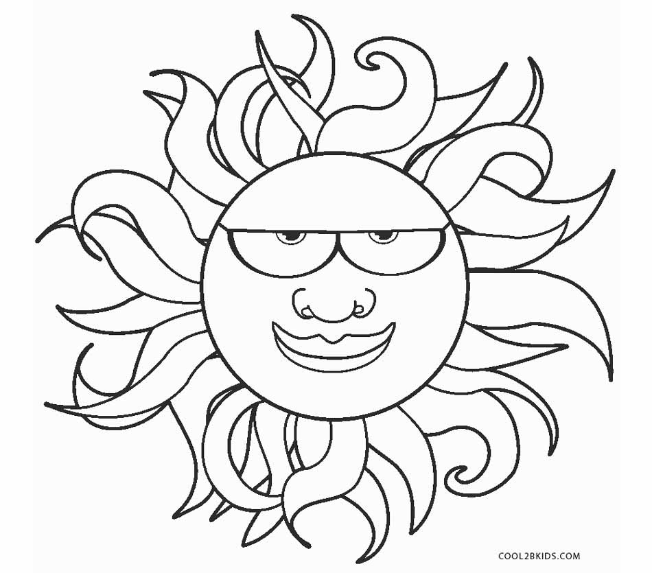 Sun Coloring Printables 6