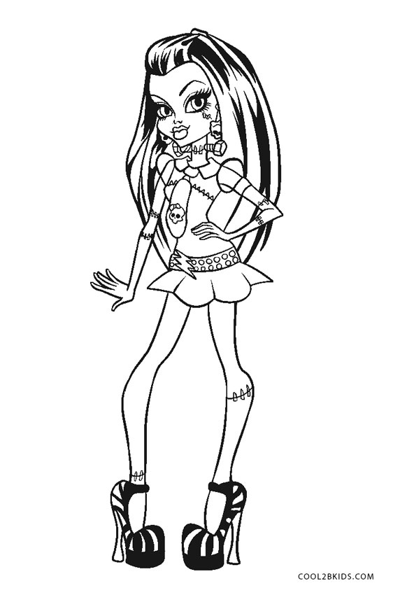 monster high frankie coloring pages