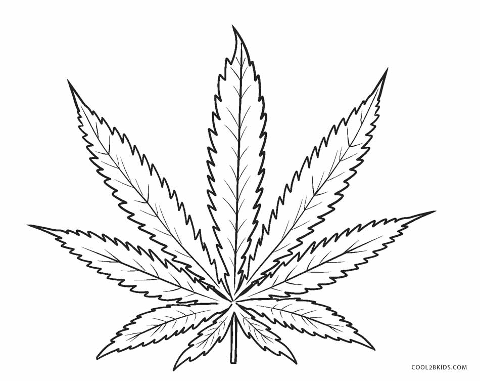 Weed Leaf Coloring Pages