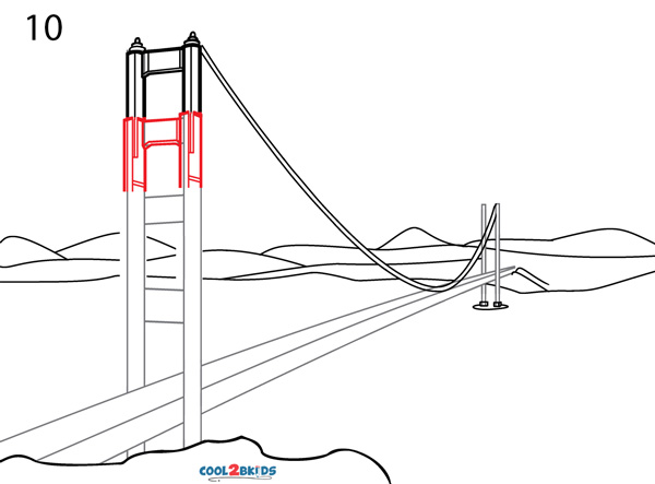 Golden Gate Bridge Drawing (Step by Step Pictures)