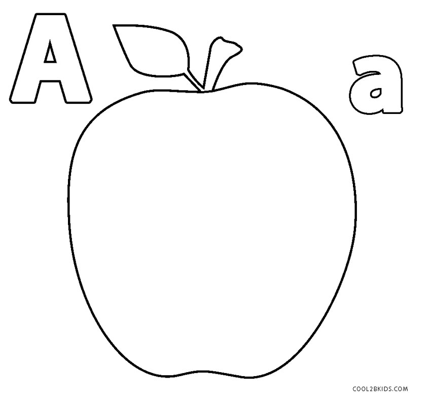 Preschool Apple Template Coloring Page Boringpop