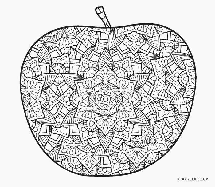 coloring apple adults printable