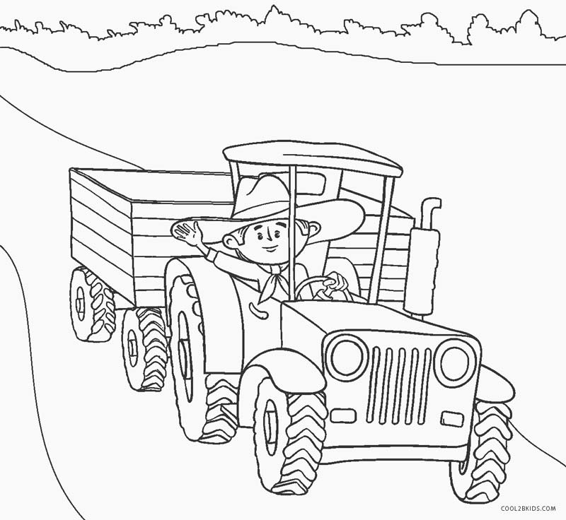 Kleurplaat tractor  Tractor coloring pages, Coloring pages for