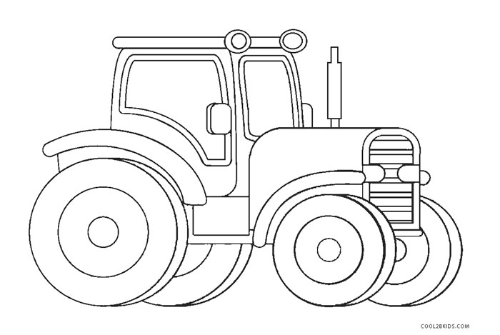 Tractor Coloring Page 1857275 Vector Art at Vecteezy