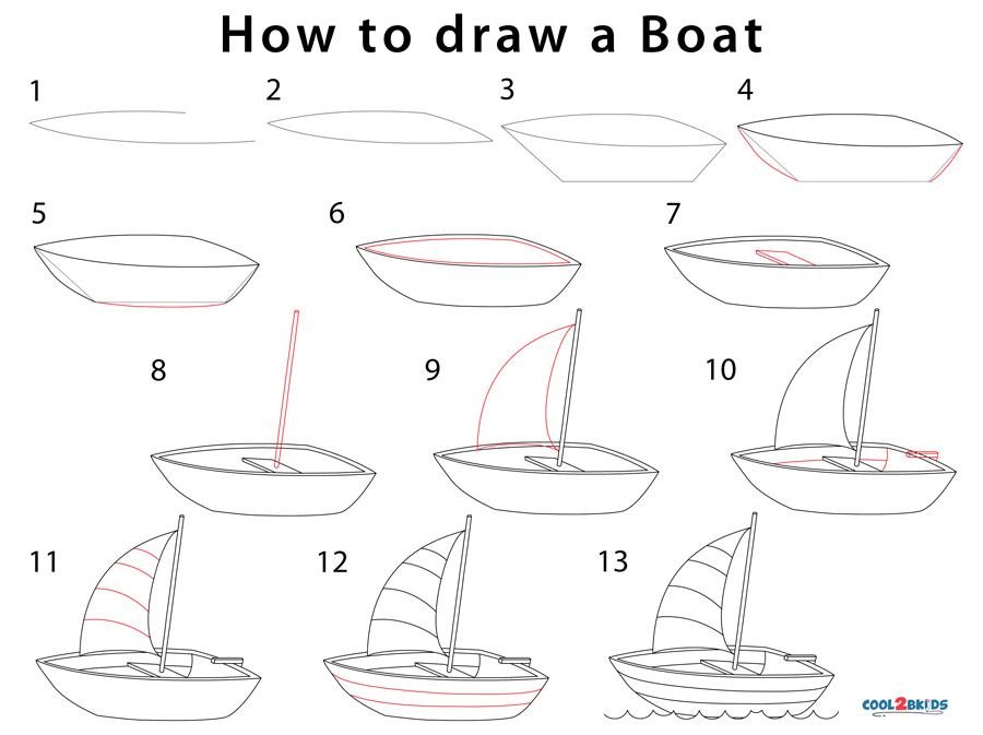 How to draw a Speedboat Drawing Lesson Step by Step 