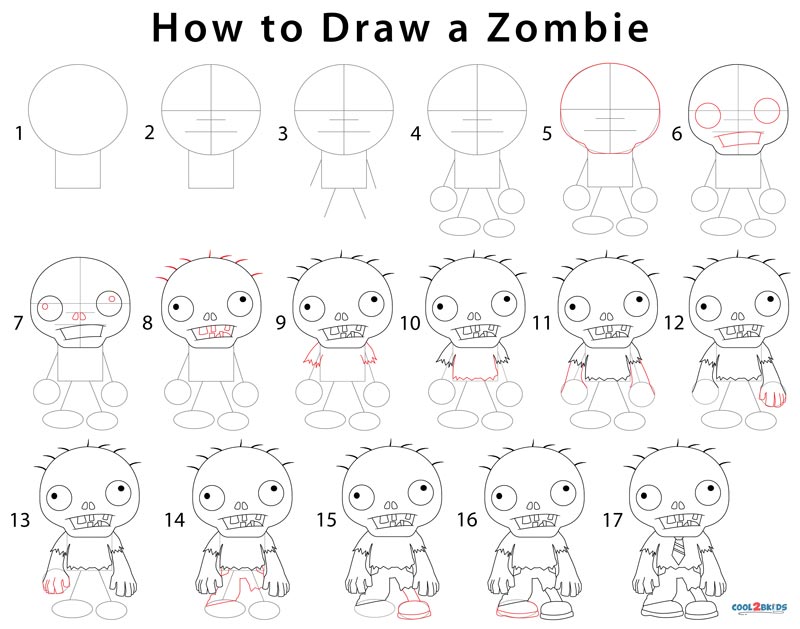 How to Draw a Zombie Step by Step Pictures
