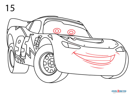 DISNEY-PIXAR-LIGHTNING MCQUEEN-CARS-DRAWING/SKETCH-ANIMATION-SIGNED-COLOR |  #505535037