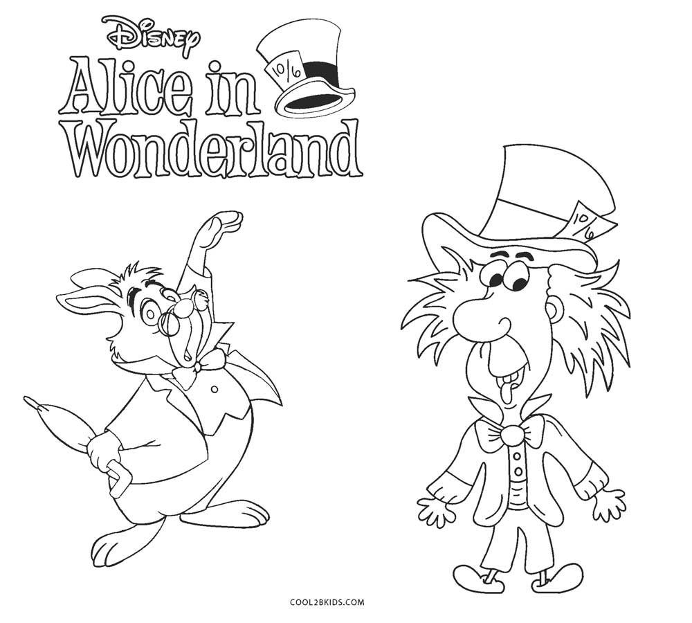 Download Free Printable Alice in Wonderland Coloring Pages For Kids