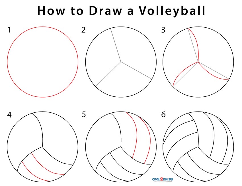 How To Draw A Volleyball Easy Step By Step