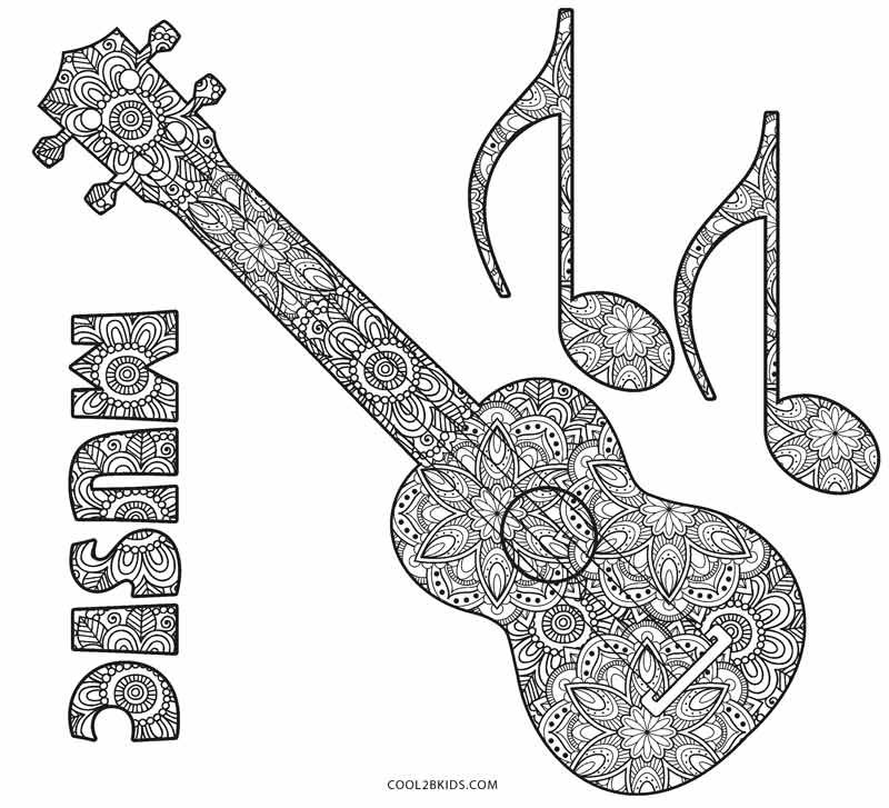 Coloring Book Children Pages Of Music Notes