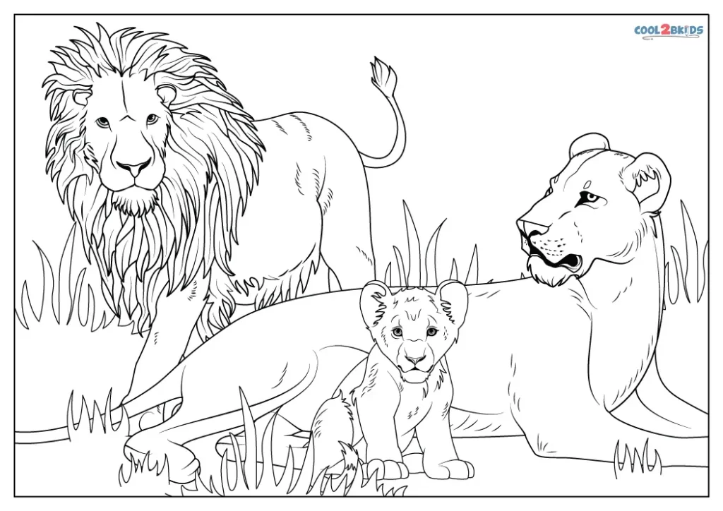 Lion Family Coloring Pages