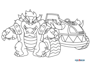 Mario Kart Bowser- Nintendo Coloring - Super Fun Coloring