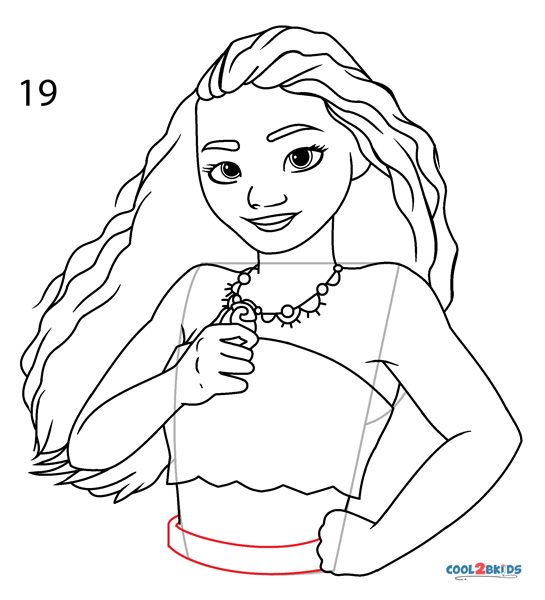 How To Draw Moana Step By Step Pictures