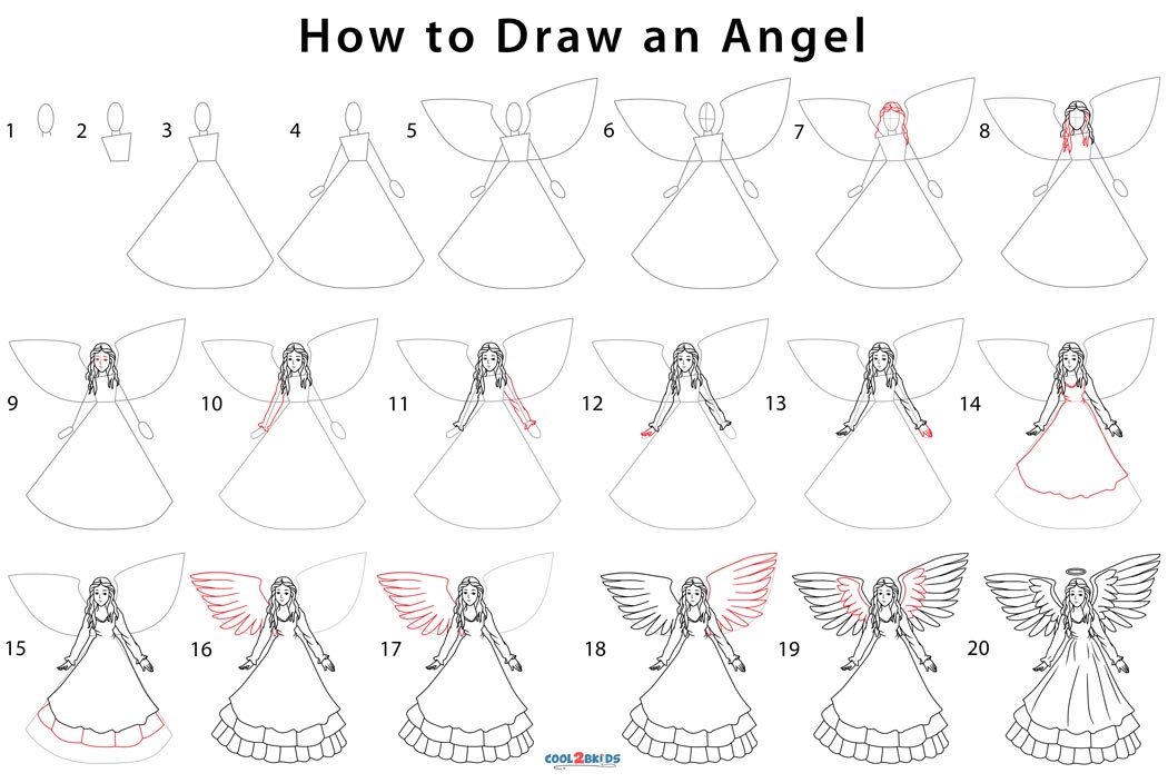 Simple Angel Drawings For Kids