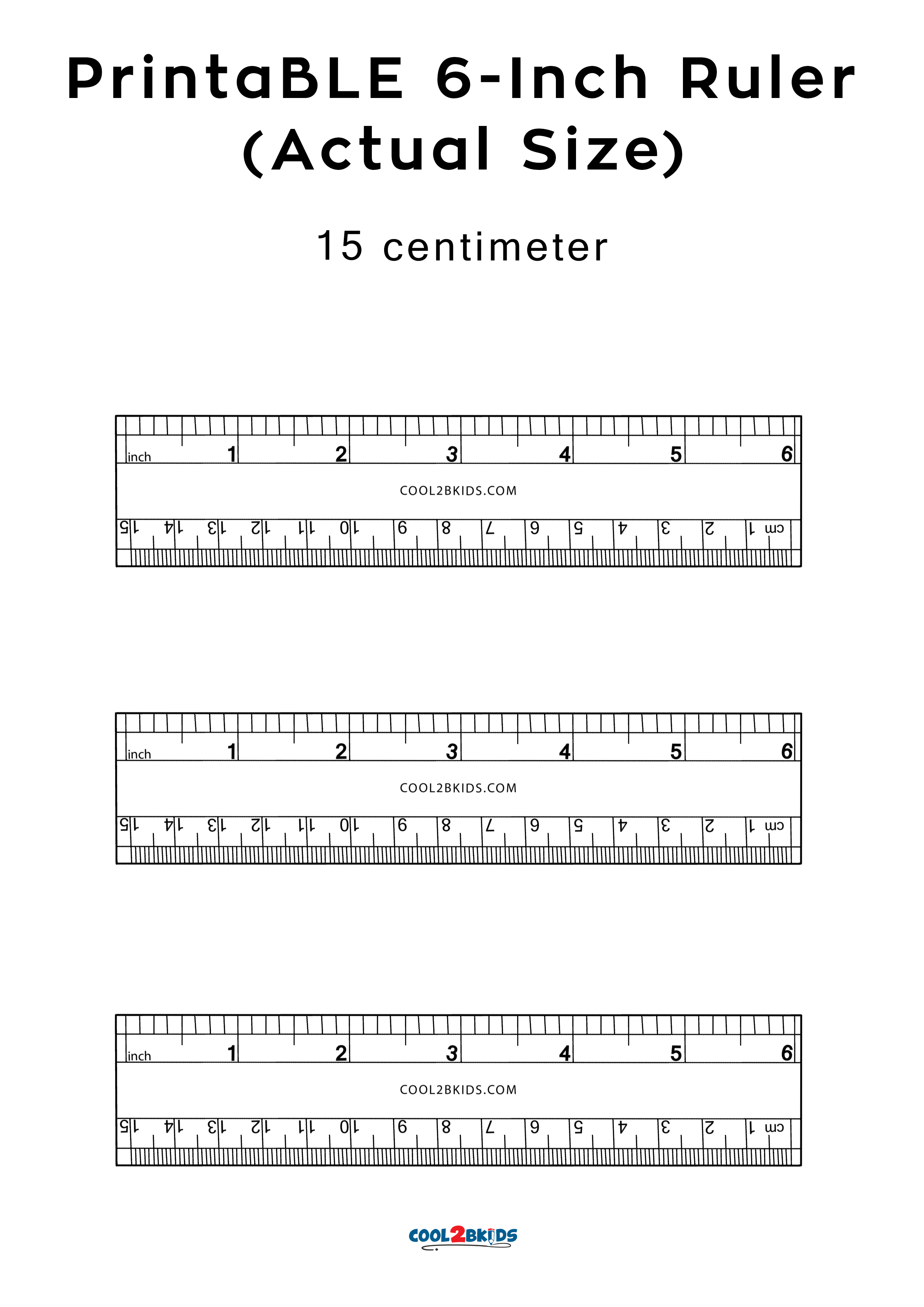 Printable 6 Inch Ruler Actual Size 