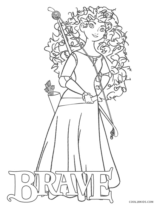 brave movie characters to color and print