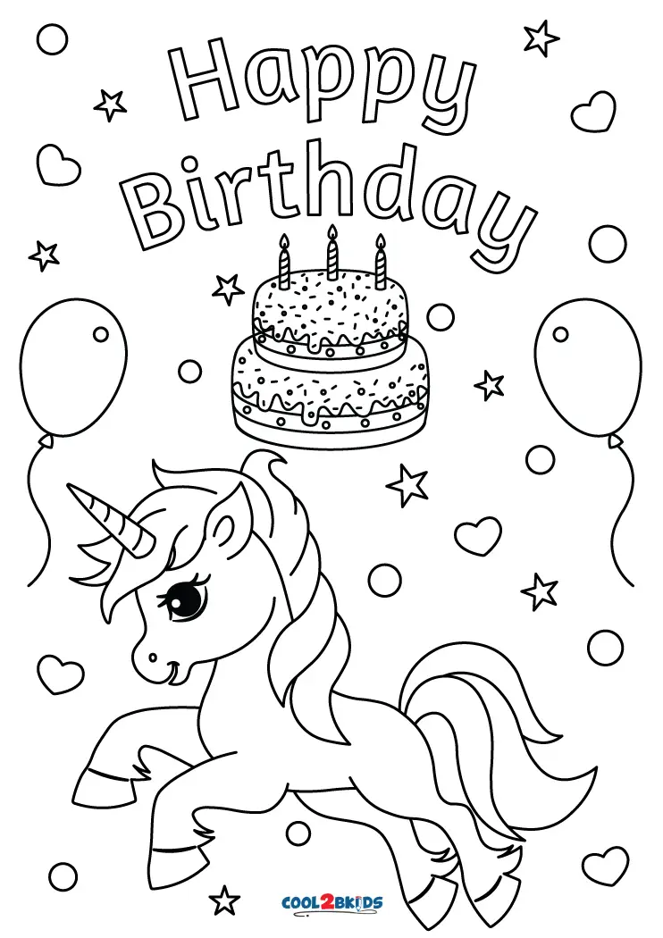 Unicorn Happy Birthday Coloring Pages For You Easy Un - vrogue.co