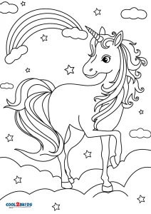 free coloring pages of pretty unicorns