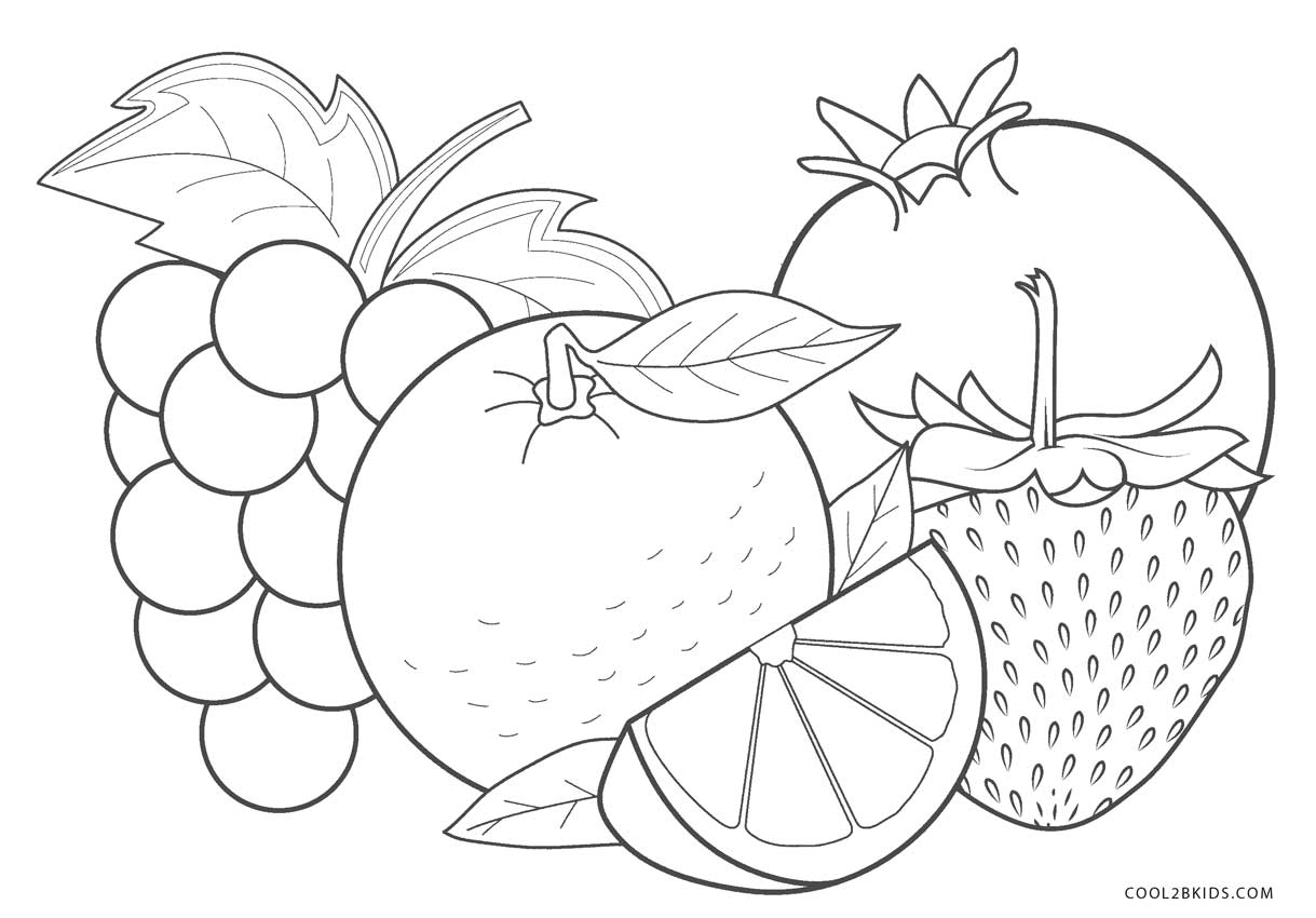  Free  Printable  Fruit  Coloring  Pages  for Kids