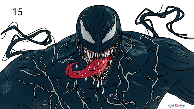How to Draw Venom (Step by Step Pictures)