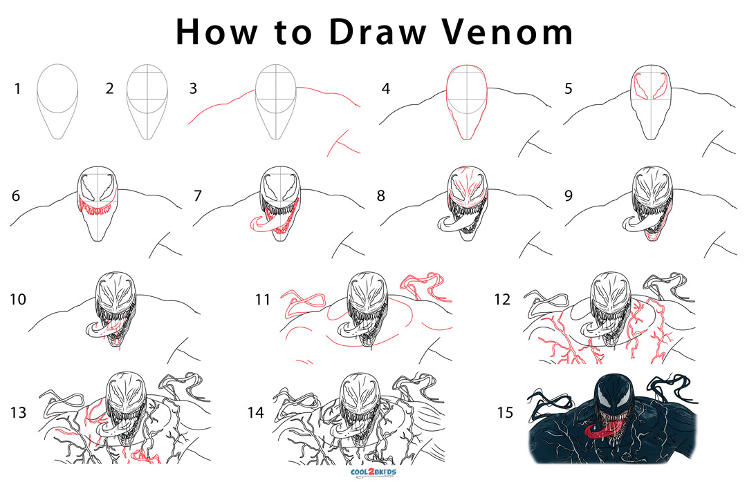 How To Draw Venom Step By Step Pictures - roblox making venom an account