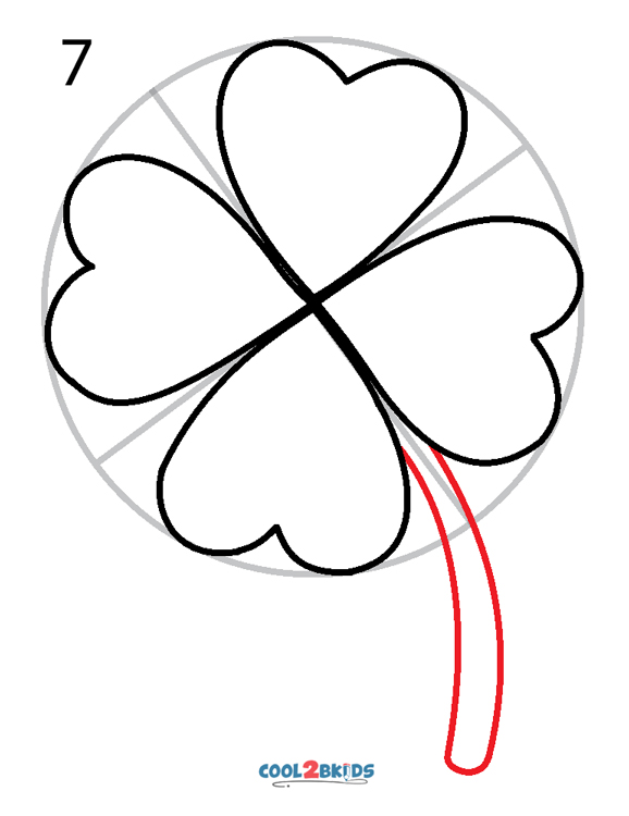 How To Draw A Four Leaf Clover Step By Step Pictures