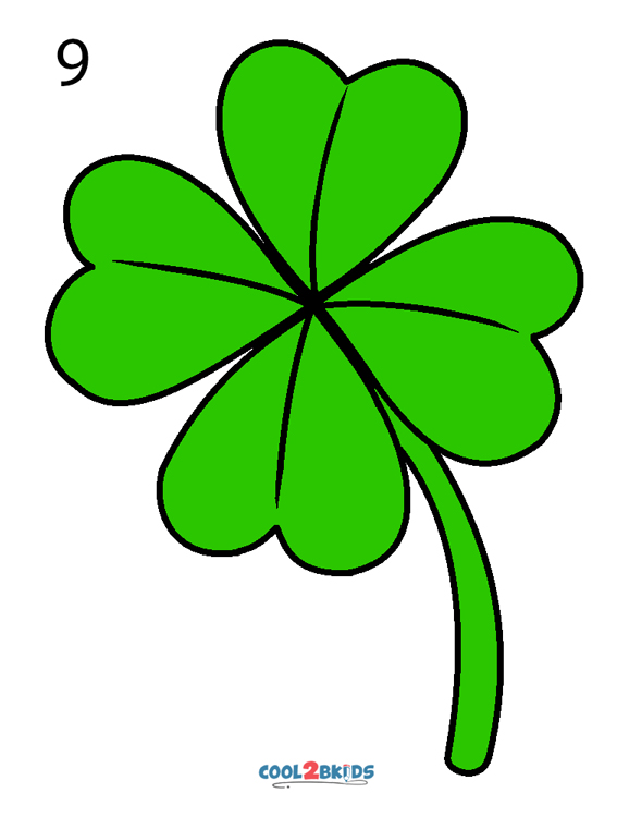 How To Draw A Four Leaf Clover Step By Step Pictures