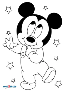 coloring pages of baby mickey mouse