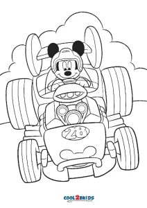 mickey and the roadster racers coloring pages