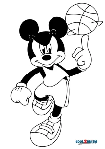 Mickey Mouse Basketball Coloring Pages