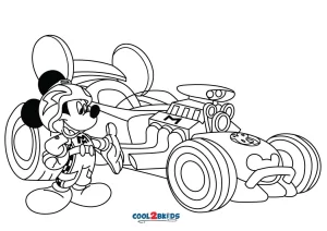 mickey and the roadster racers coloring pages