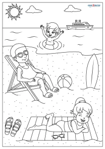 free printable preschool coloring pages beach