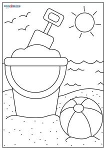 free printable preschool coloring pages beach