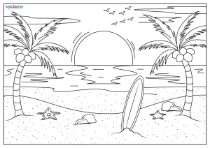 coloring pages of beaches