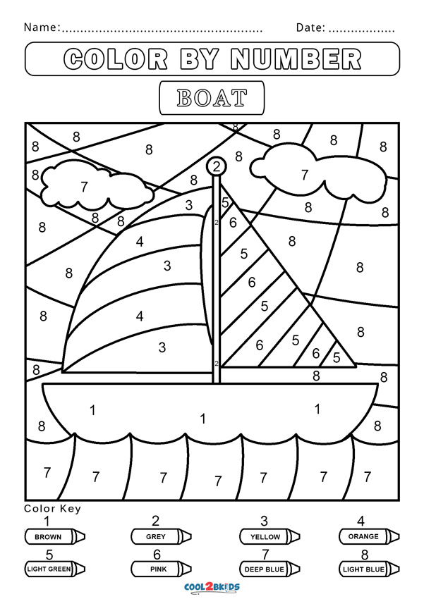 Free Color by Number Worksheets - Cool2bKids