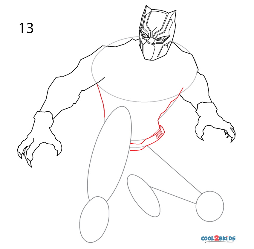 How to draw a Black Panther mask - Sketchok easy drawing guides-saigonsouth.com.vn