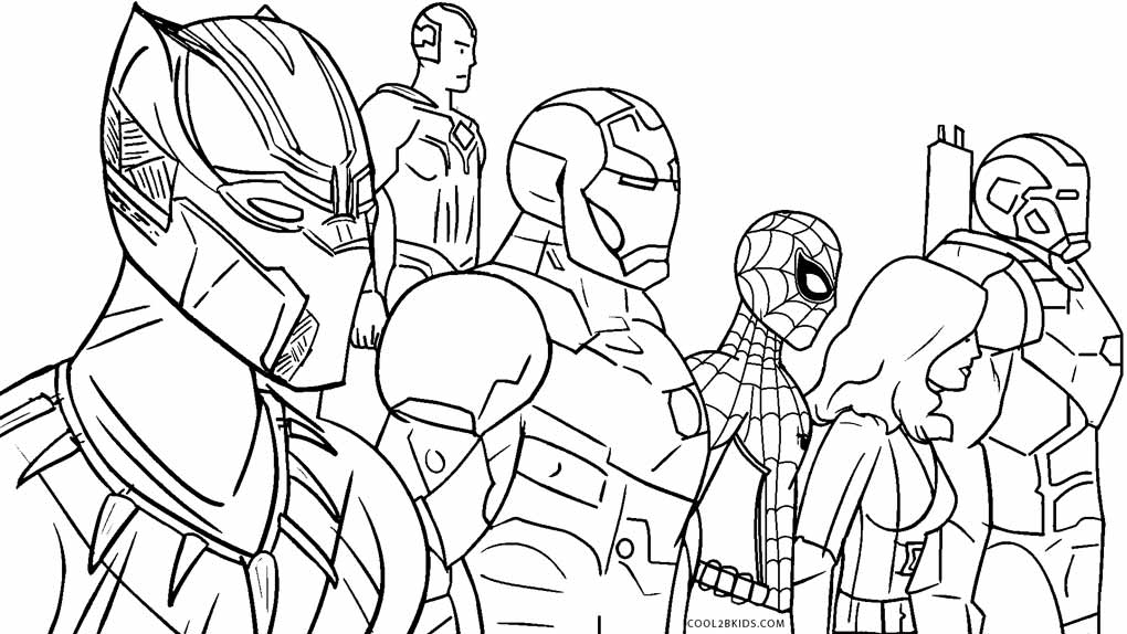 Dibujos de The Avengers: Los Vengadore para colorear - Páginas para