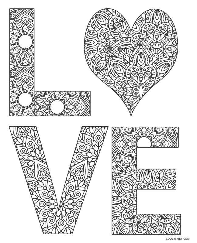 Love Printable Coloring Pages