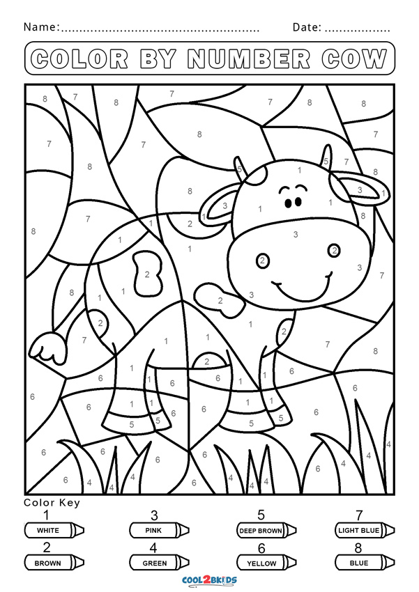 colour by numbers coloring pages