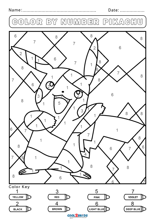 colour by numbers coloring pages