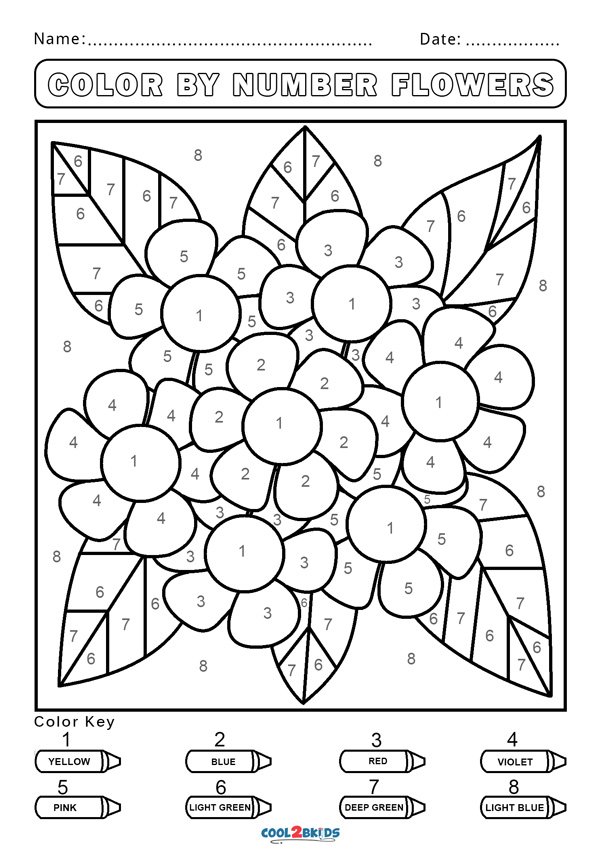 free color by number worksheets cool2bkids