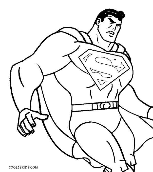 Genial Superman Volando para colorear imprimir e dibujar ColoringOnlyCom