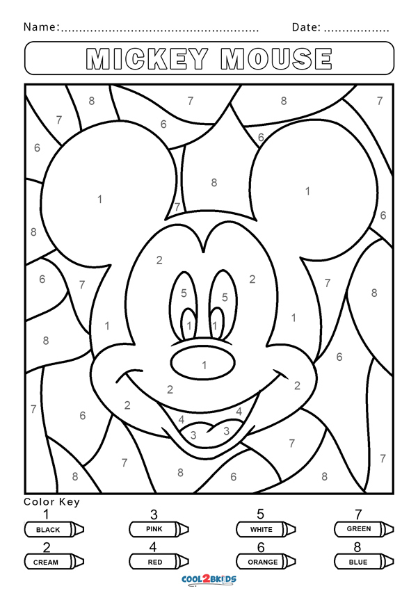 Color By Number Disney Printables - Printable Templates