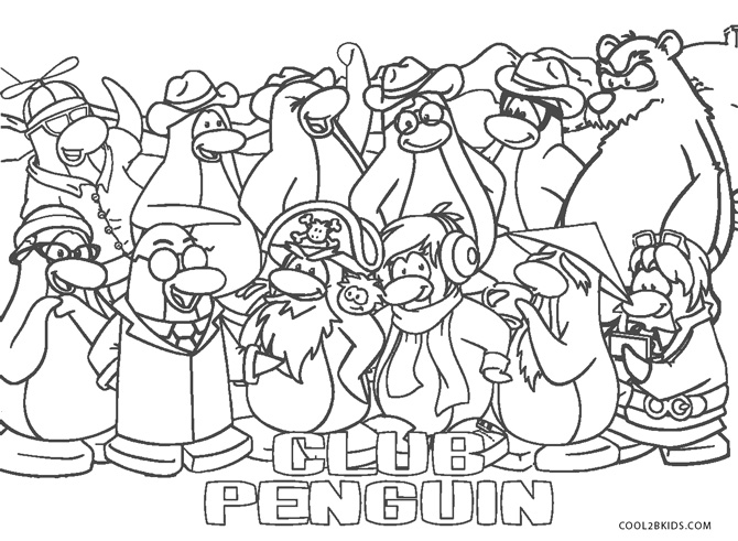 club penguin coloring pages and printables