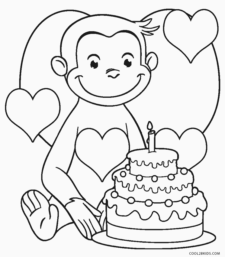 Curious George Birthday Coloring