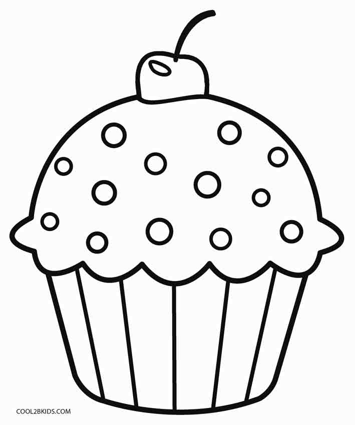 Dibujos de Cupcake para colorear - Páginas para imprimir gratis