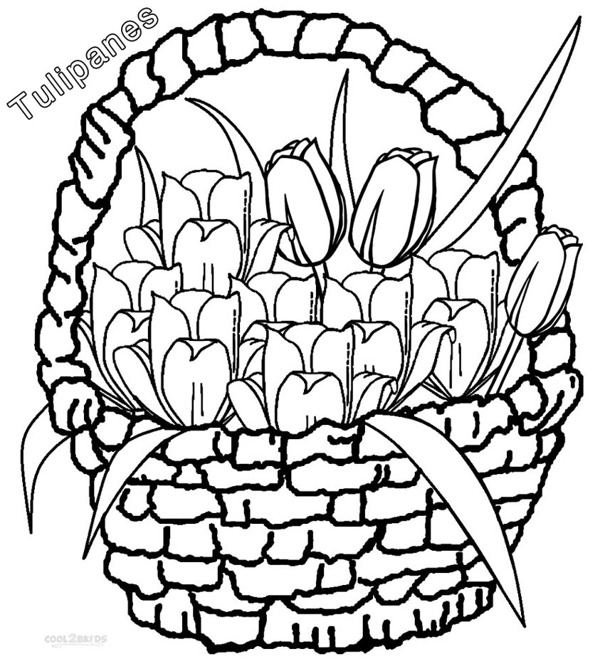 Dibujo de Tulipanes para colorear - Páginas para imprimir gratis