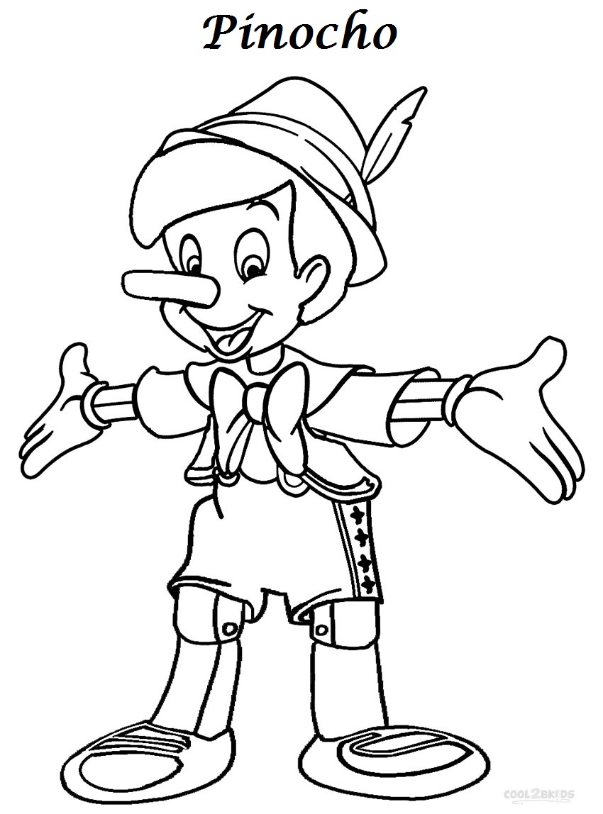 Dibujos de Pinocchio para colorear - Páginas para imprimir gratis