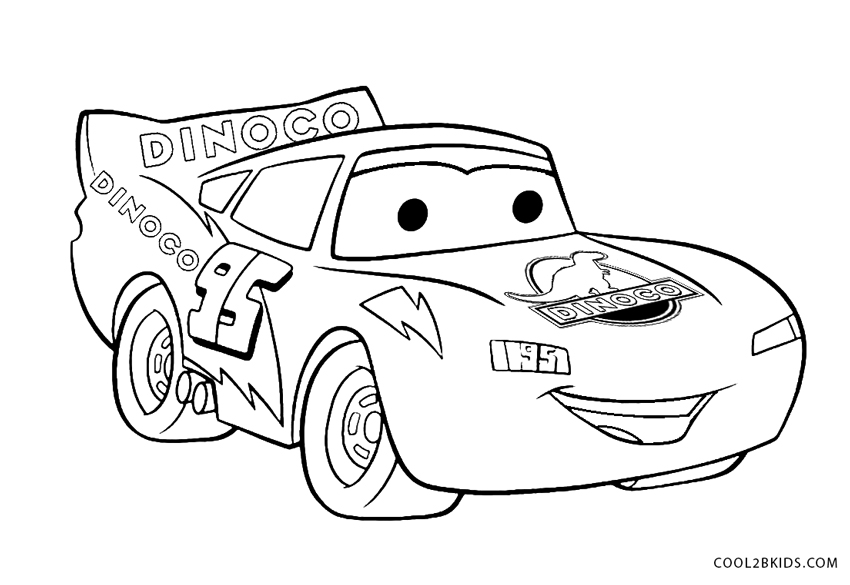 Dinoco Lightning Mcqueen Coloring Pages.